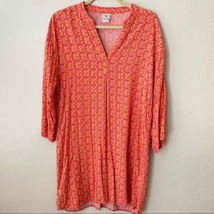 Natori Womens Printed Henley Tunic Top Size Small